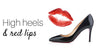 High heels + red lips.
